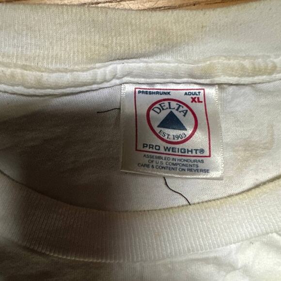 Delta Pro Weight T-Shirt XL White Boston Bruins Ice Hockey Team Graphic - Picture 2 of 4